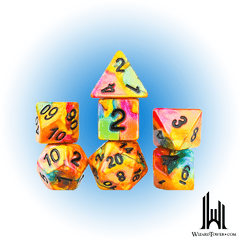 CELESTIAL RAINBOW GOLD DICE SET